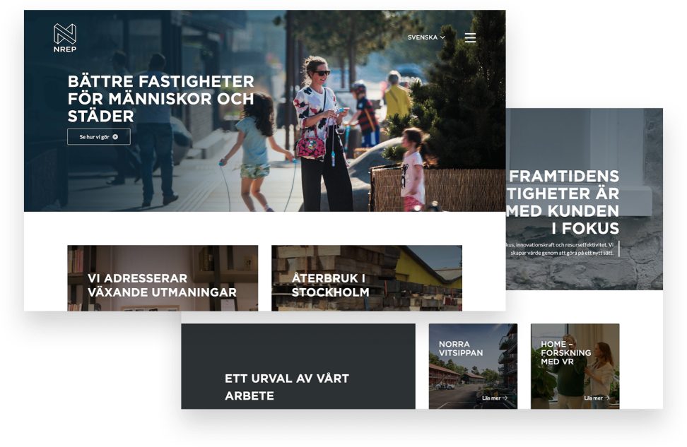 Bild förestället toppen av NREPs nya hemsida