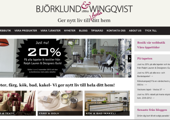 Björklund och wingqivst hemsida